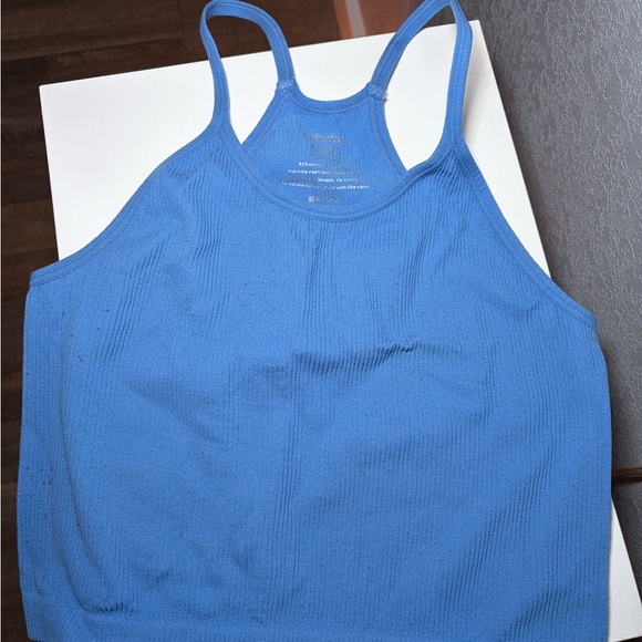 Blue Ribbed Tank Top - Picture 1 of 2